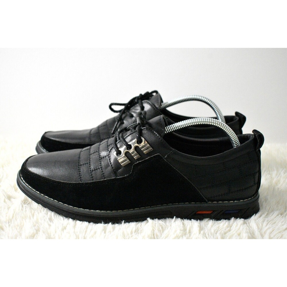 GATSBY Oxford Derby Orthopedic Stylish Men's Leather Suede Shoes Black Size 10.5